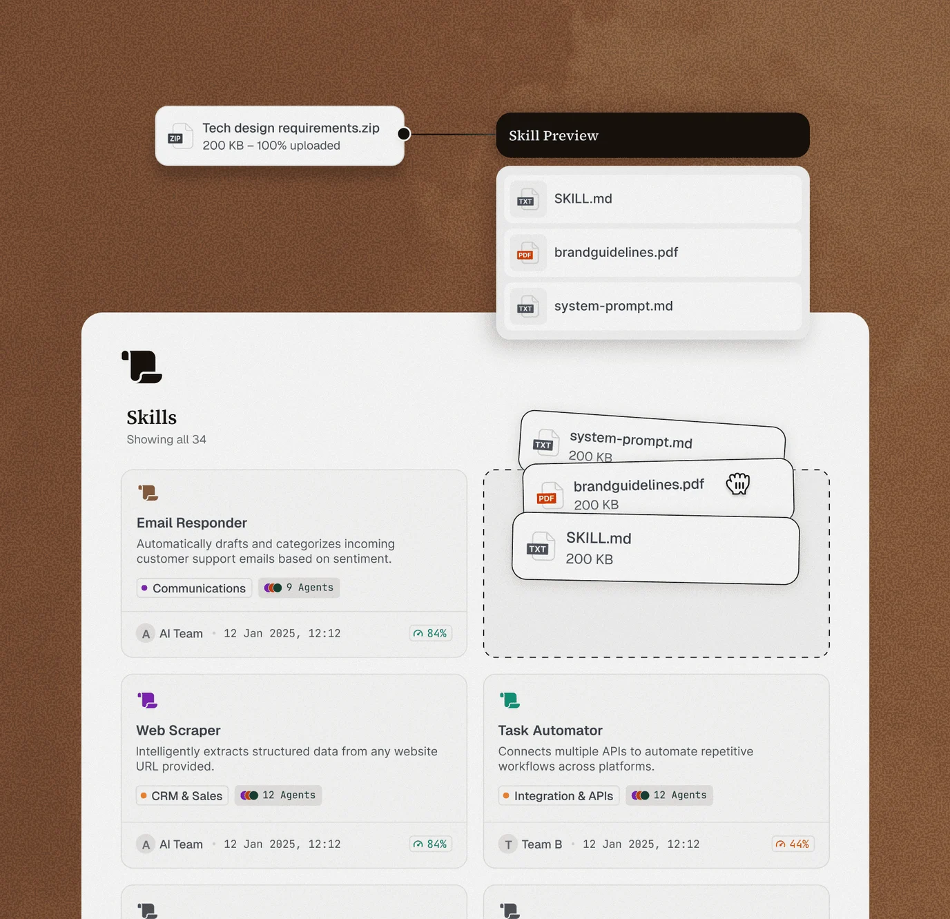 Reusable skills library