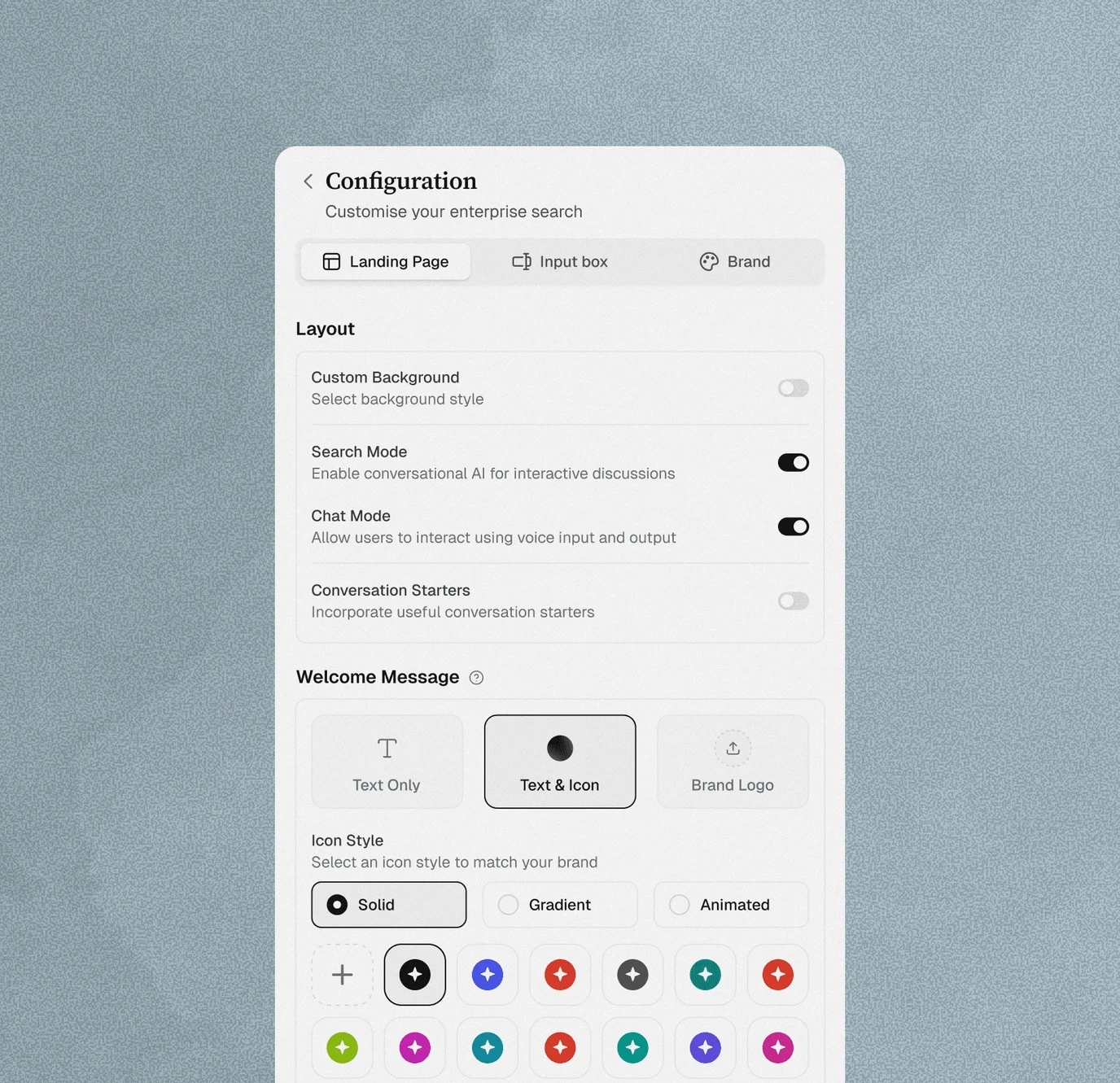 Branding settings