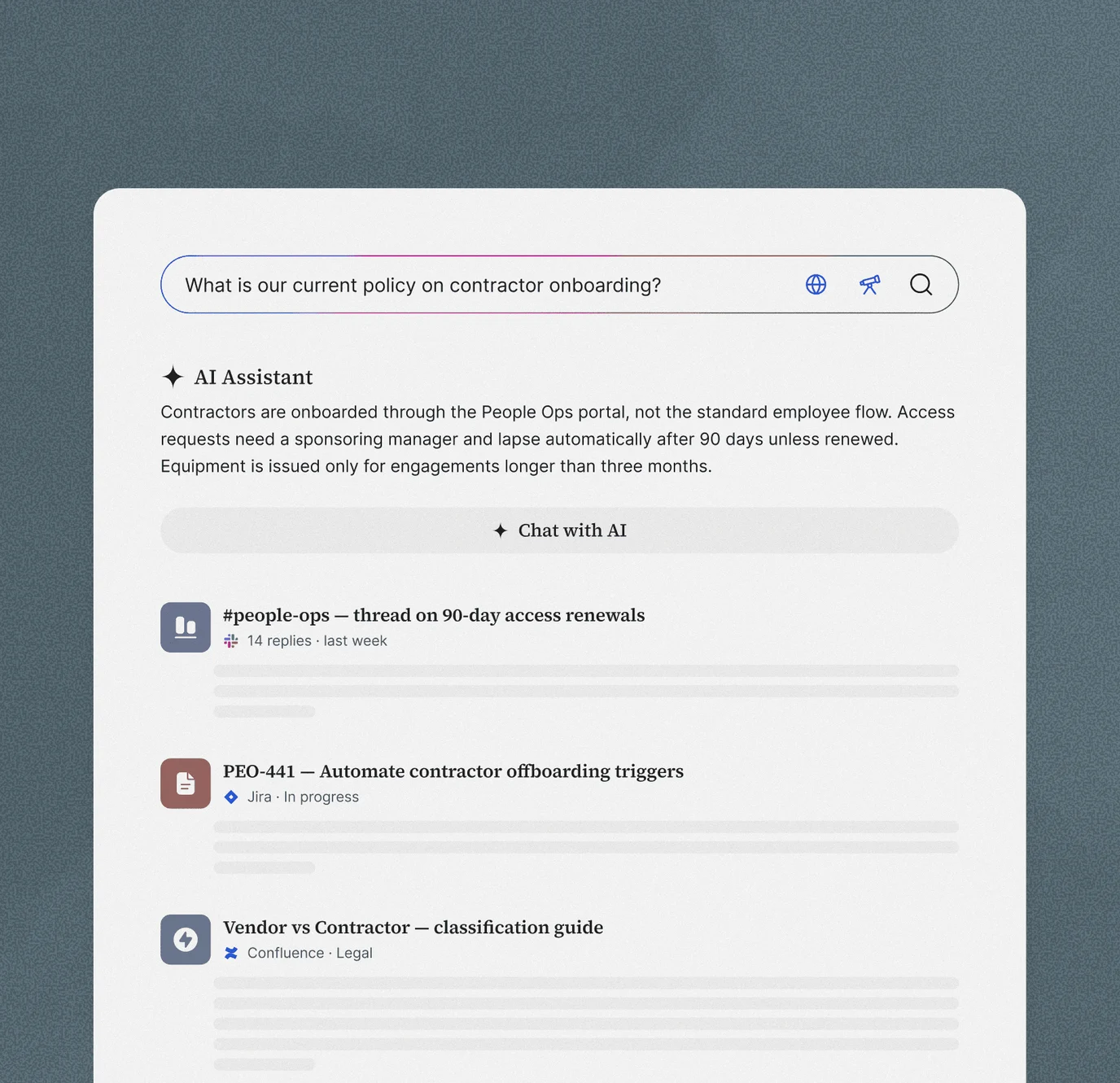 Personalised answer with sources